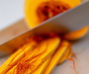 Preparing Butternut Soup with Saffron