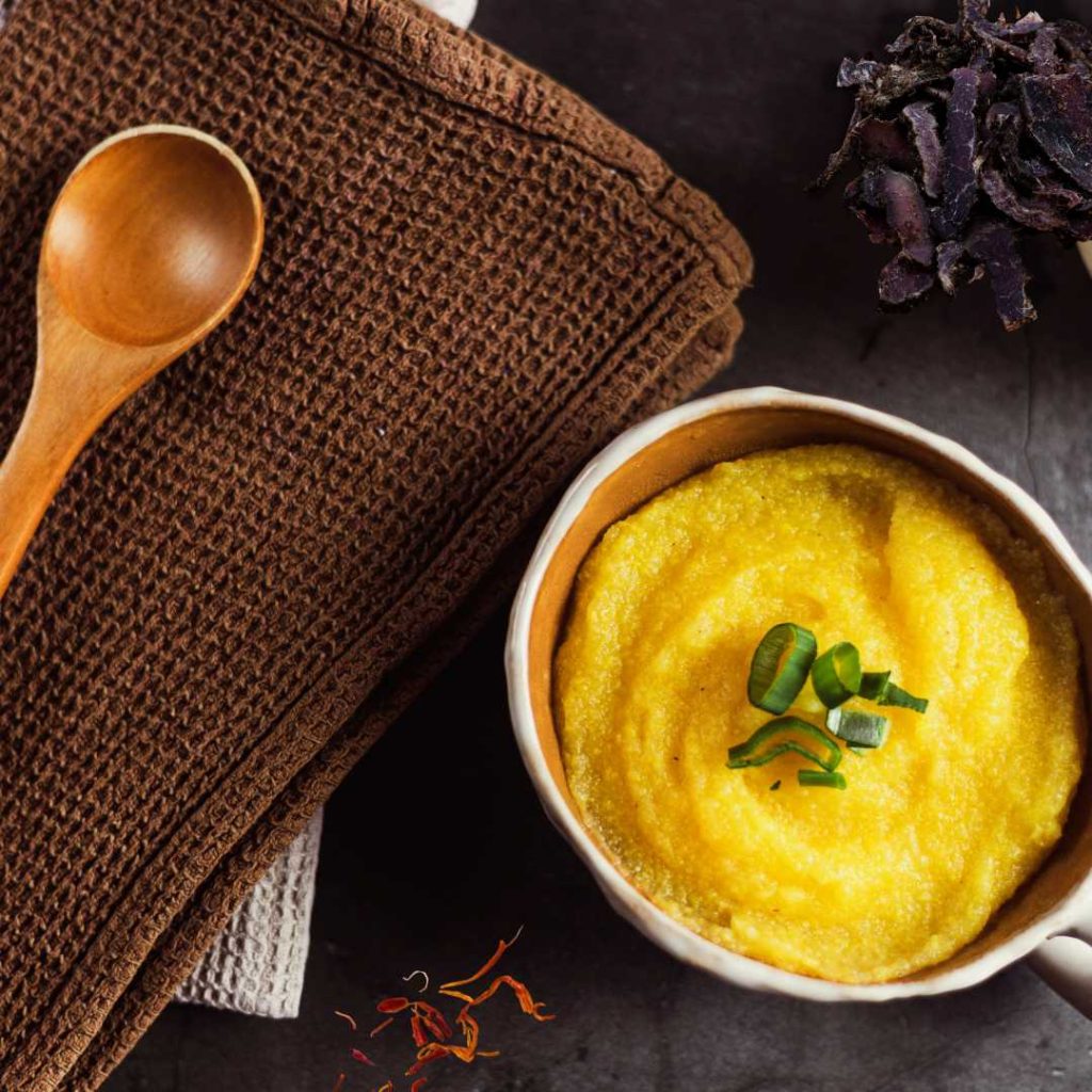 Saffron porridge with Biltong